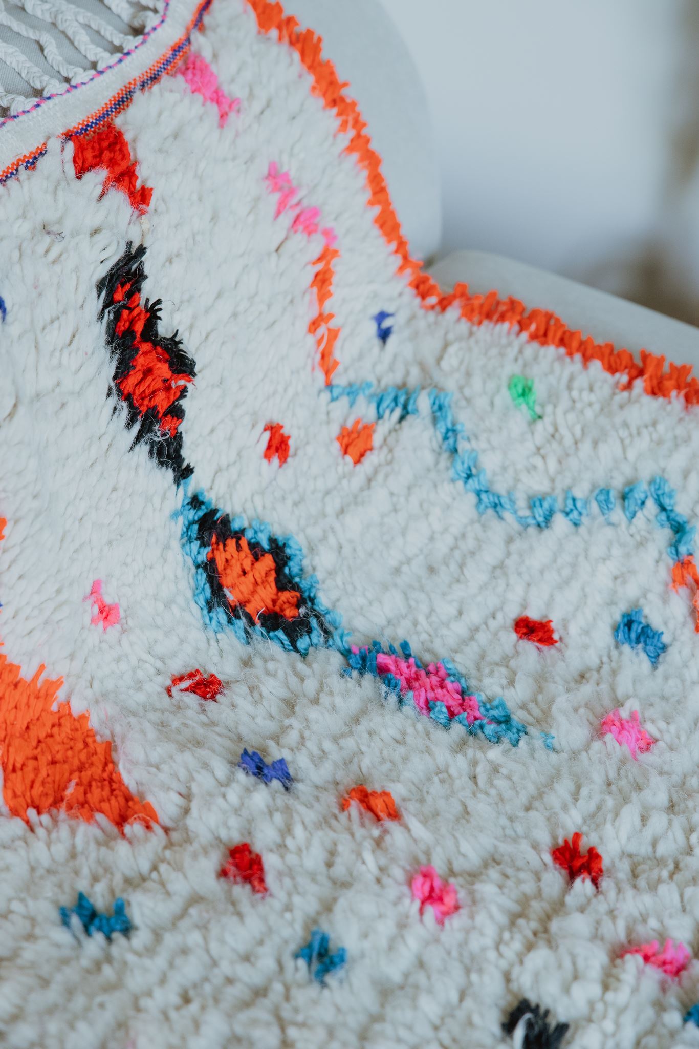 Tapis azilal petit Détail des motifs du tapis azilal